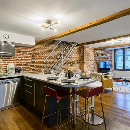Duplex Rue Royale, Rooftop, Balneo 公寓 里尔