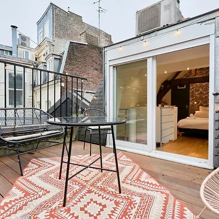 公寓 Duplex Rue Royale, Rooftop, Balneo 里尔